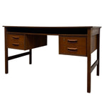 Load image into Gallery viewer, Wooden desk with drawers on a white background
