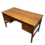 Load image into Gallery viewer, Wooden desk with drawers on a white background
