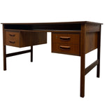 Load image into Gallery viewer, Wooden desk with drawers on a white background
