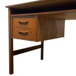 Load image into Gallery viewer, Wooden desk with two drawers on a white background
