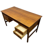 Load image into Gallery viewer, Wooden desk with two drawers on a white background
