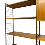 Load image into Gallery viewer, Wooden shelf with metal wire accents on a white background
