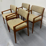 Load image into Gallery viewer, Teak &amp; Tweed Dining Chairs
