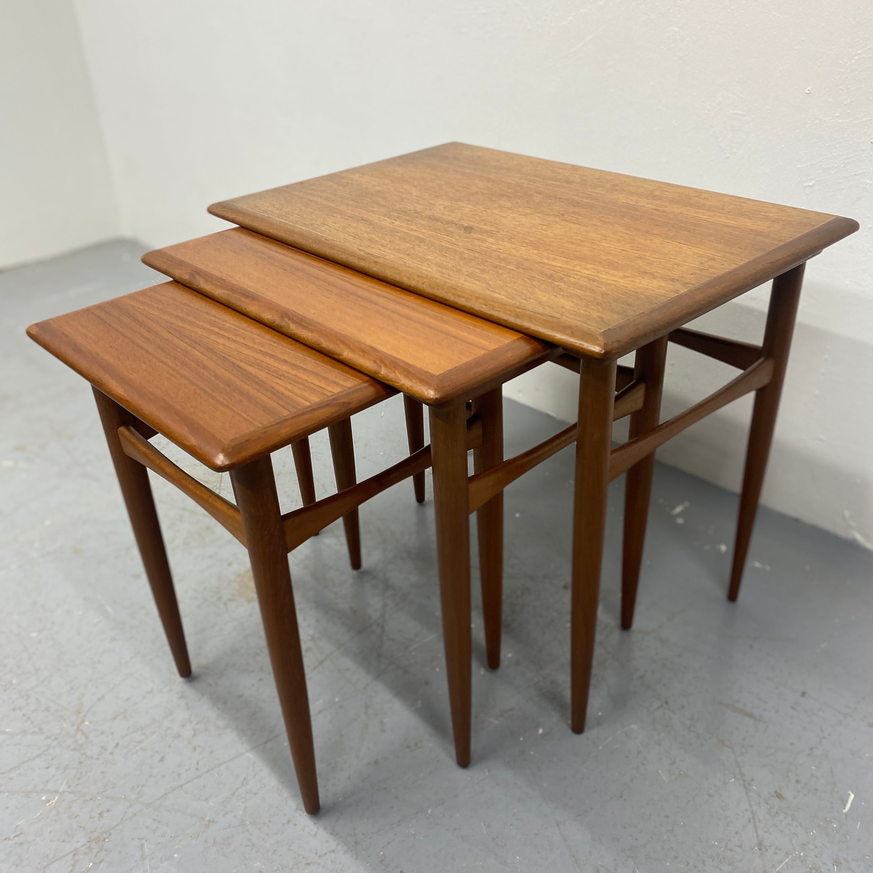 Teak Danish Nesting Tables Kai Kristiansen 1960s