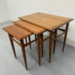 Load image into Gallery viewer, Teak Danish Nesting Tables Kai Kristiansen 1960s
