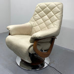 Load image into Gallery viewer, Cream Leather Luxury Lazyboy Chair German Himolla Zerostress
