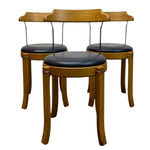 Load image into Gallery viewer, THREE BENTWOOD CHAIRS BLUE SEATS

