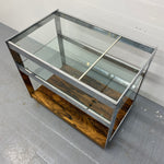 Load image into Gallery viewer, Rosewood chrome glass hostess trolley
