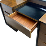 Load image into Gallery viewer, dressing table open drawer with a black vanity unit

