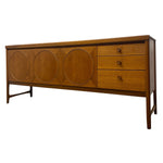 Load image into Gallery viewer, Wooden sideboard with circular design on a white background
