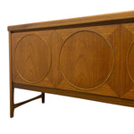 Load image into Gallery viewer, Wooden sideboard with circular designs on a white background
