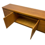 Load image into Gallery viewer, Wooden sideboard with open doors on a white background
