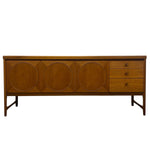 Load image into Gallery viewer, Wooden sideboard with circular designs on a white background
