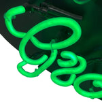 Load image into Gallery viewer, Green neon light shaped like a smiley face on a black background
