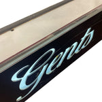Load image into Gallery viewer, Vintage-style sign with 'Gents' text on a black background
