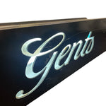 Load image into Gallery viewer, Decorative sign with 'Gents' text on a black background
