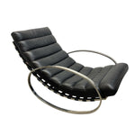 Load image into Gallery viewer, BLACK LEATHER ROCKING CHAIR

