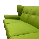 Load image into Gallery viewer, Midcentury Sofa Wool Green Refurbished Four Seater
