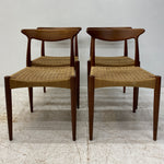 Load image into Gallery viewer, Four Danish Paper Cord Dining Chairs Arne Hovmand Olsen
