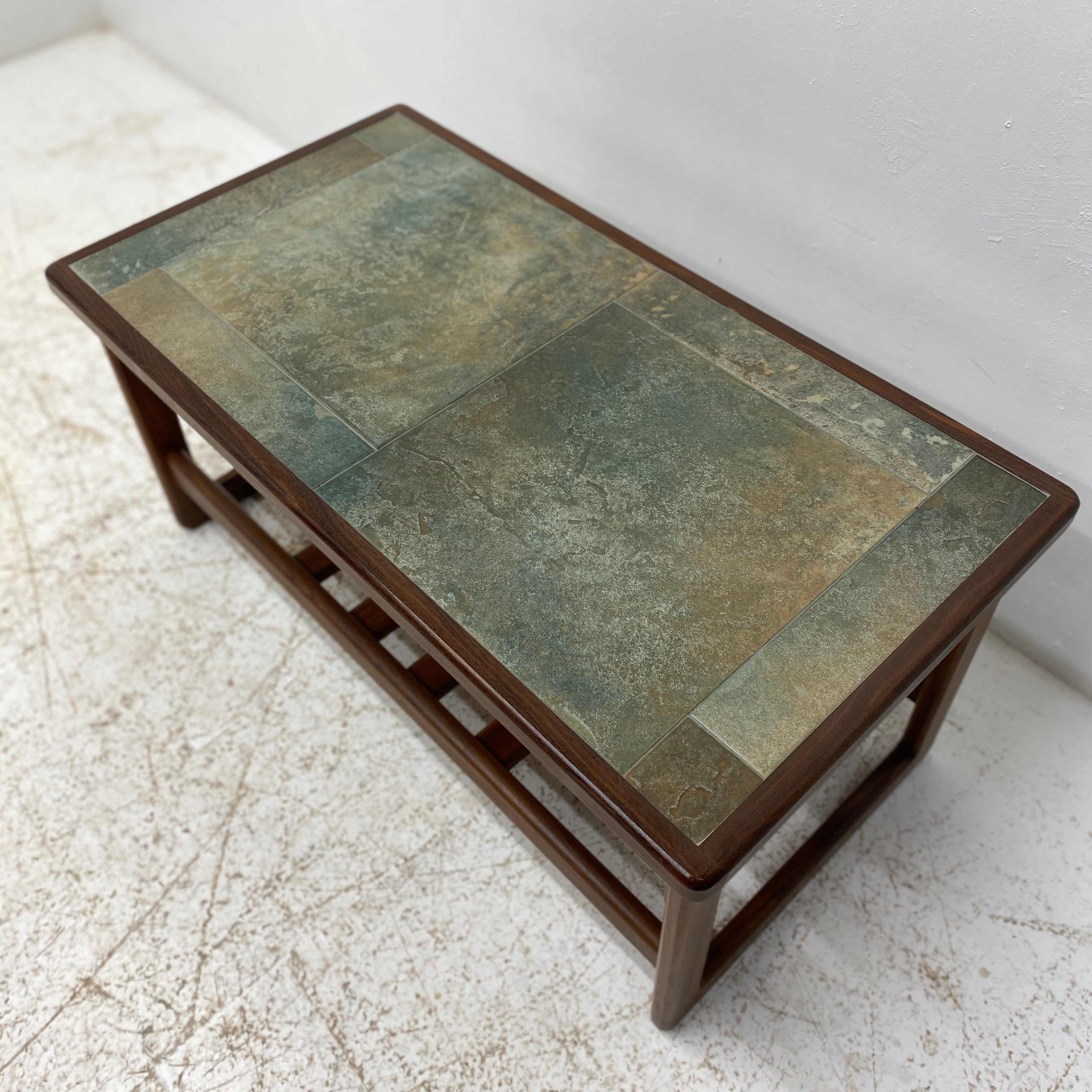 Blue Green Brown Vintage Tiled Coffee Table