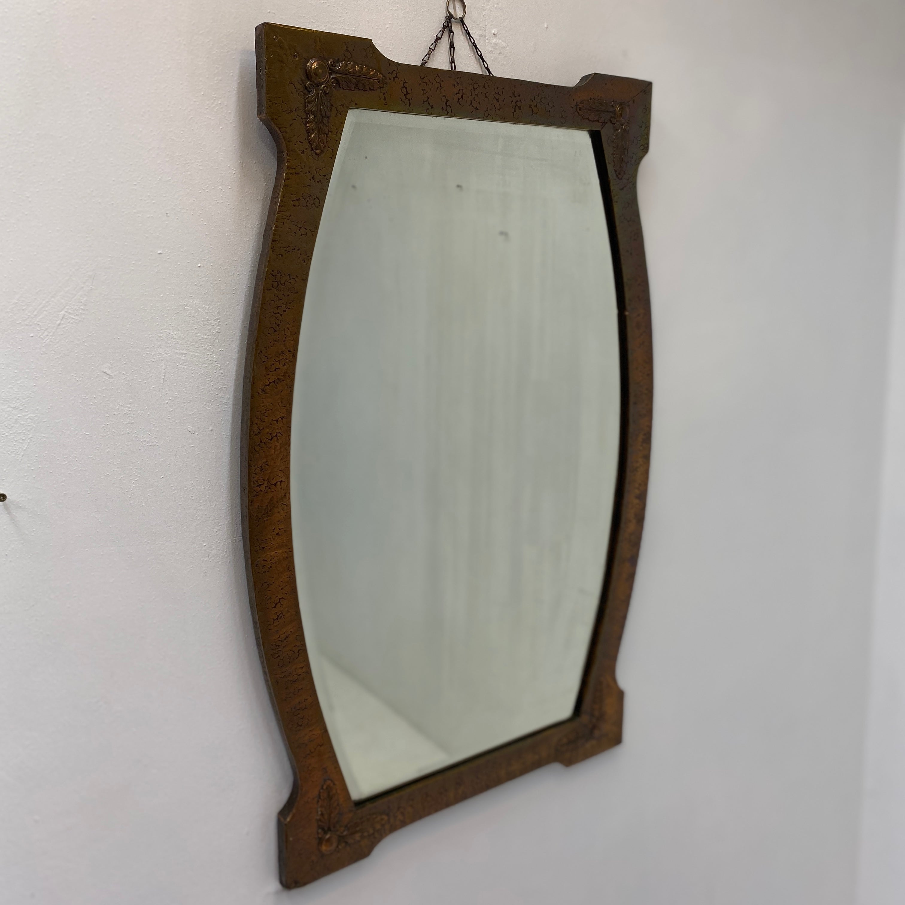 Hung Arts & Crafts Copper Mirror