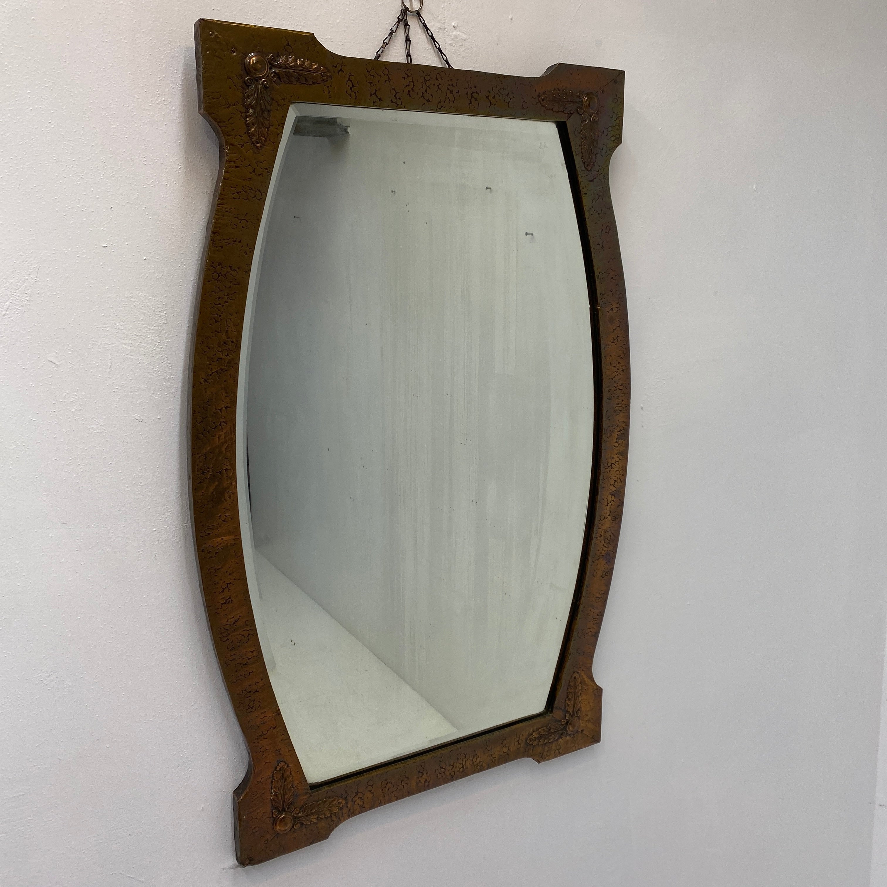 Patina Arts & Crafts Copper Mirror