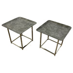 Load image into Gallery viewer, Contemporary Side Tables Shagreen Ceramic Polished Chrome
