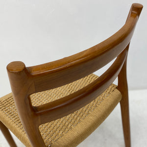 Teak Backrest Danish Niels Moller Dining Chairs Six