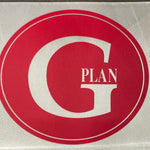 Load image into Gallery viewer, G Plan logo on a red and white background
