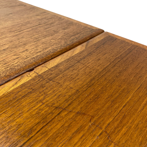 Danish Dining Table Square Extendable Teak Seats 4-6 – Pool Bank Interiors