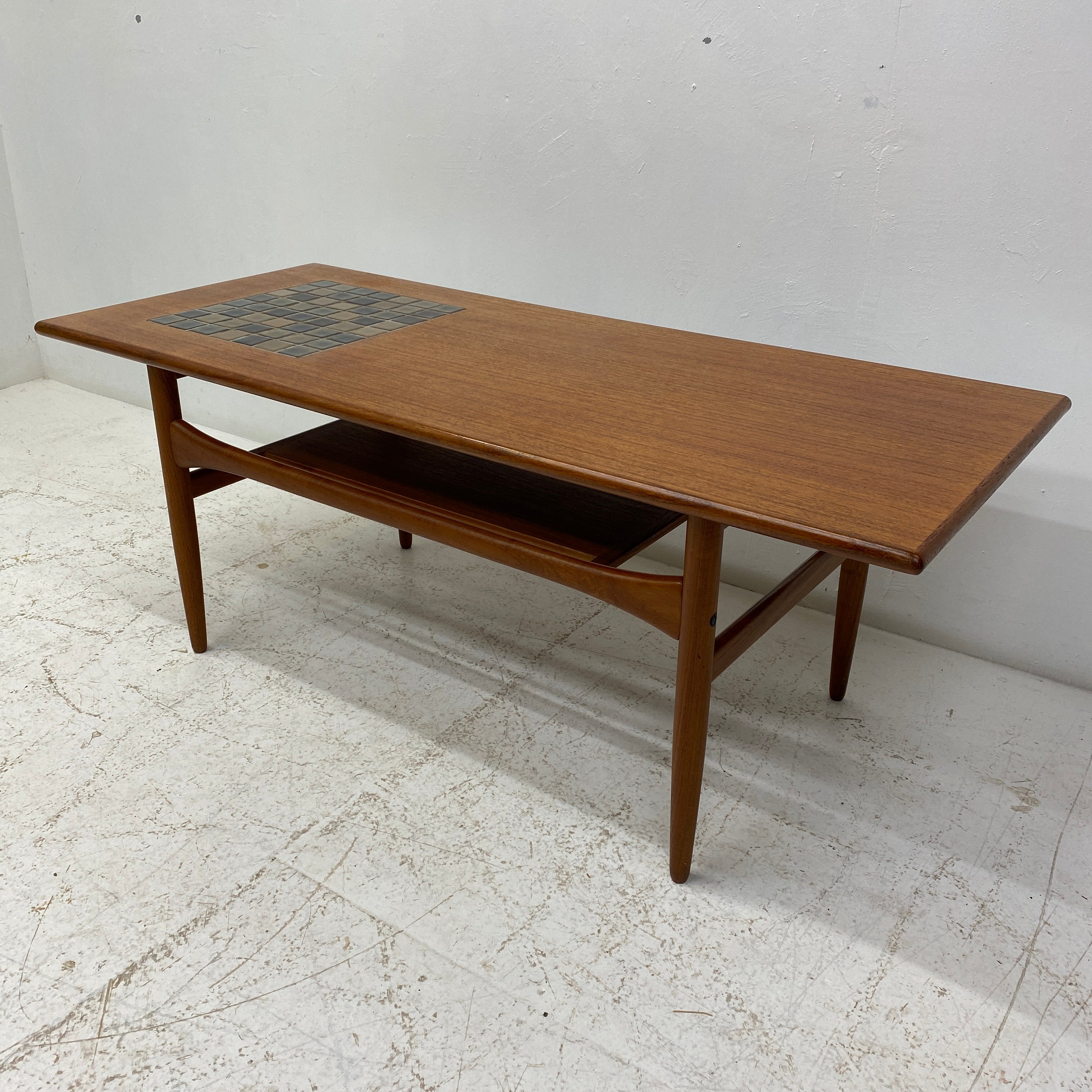 Teak & Tiled Top Coffee Table