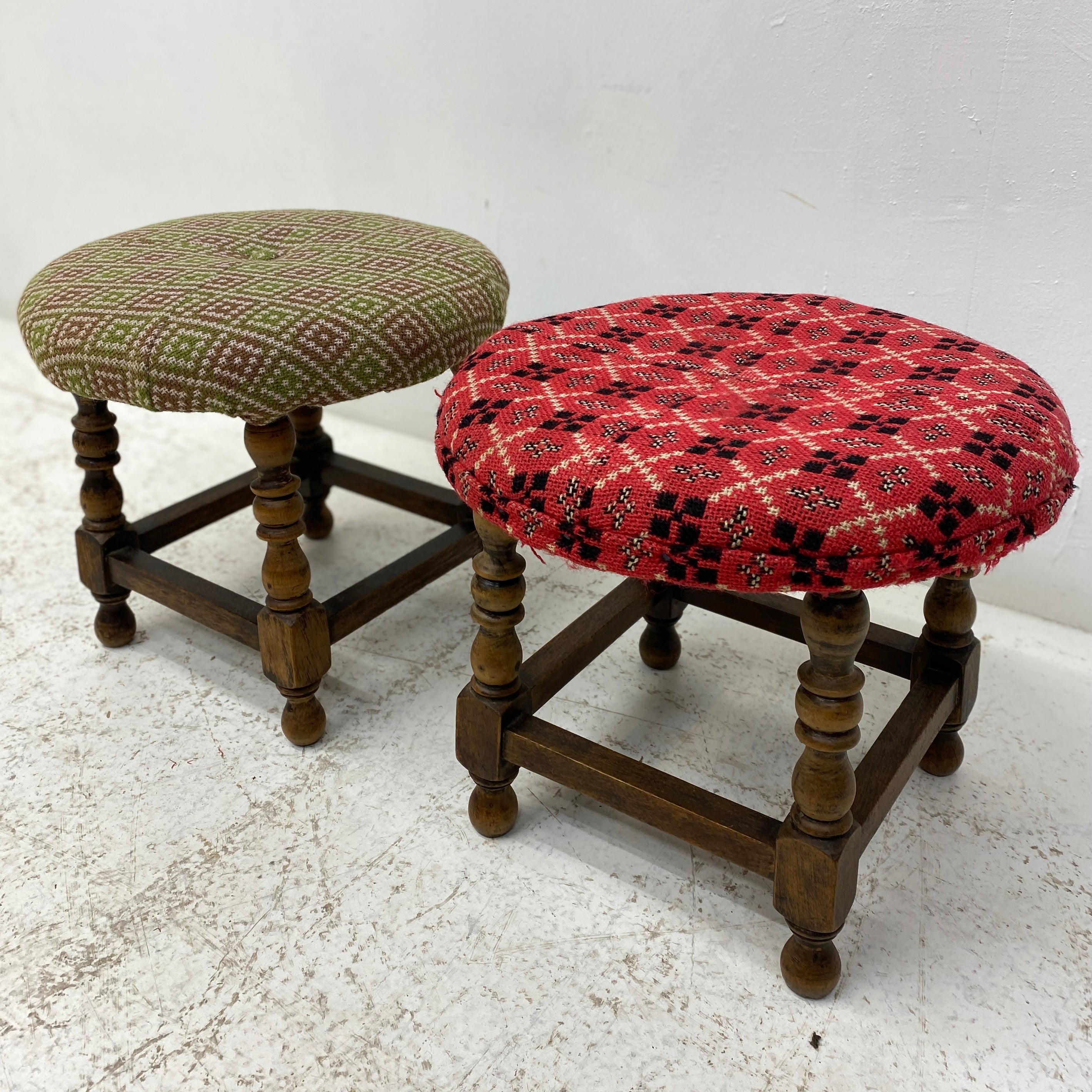 Two Vinatge Blanket Seat Stools