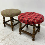 Load image into Gallery viewer, Two Vinatge Blanket Seat Stools

