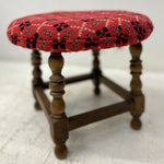 Load image into Gallery viewer, Oak Vintage Stool Welsh Wool Red
