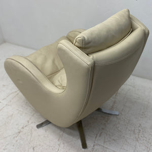 Beige Lounge Chair Swivel Base