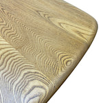 Load image into Gallery viewer, Close-up of a light natural wood tabletop corner showing detailed wood grain patterns and rounded edges against a white background.
