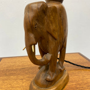 Teak Elephant Desk Lamp