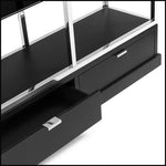 Load image into Gallery viewer, Black dresser with two drawers on a white background
