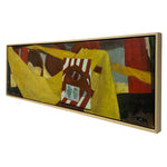 Load image into Gallery viewer, original oil on canvas in yellow brown red in a ash box frame
