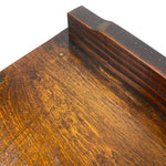 Load image into Gallery viewer, Close-up of a dark brown wooden board or shelf corner showing the wood grain and finish against a white background.
