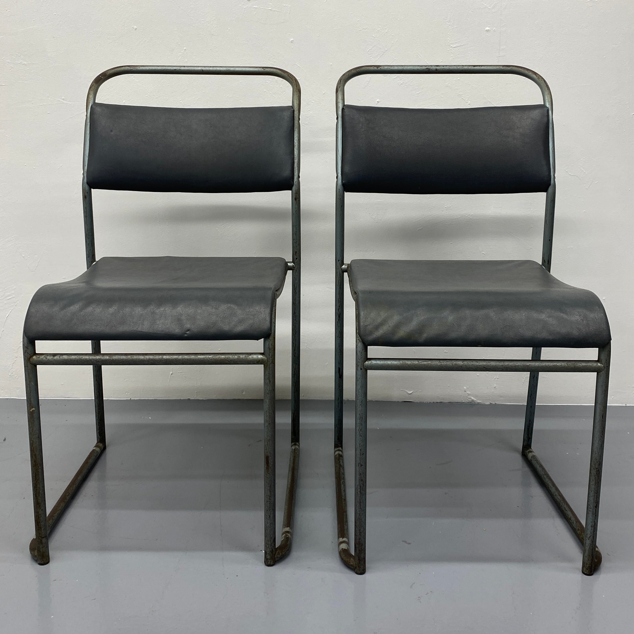 Grey Tubular Steel Chair