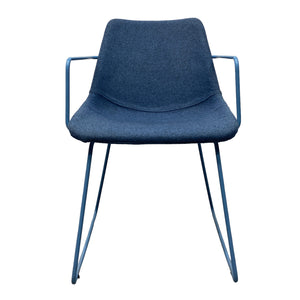 Front Contemporary Blue Felt Desk Chair