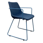 Load image into Gallery viewer, sTEEL Contemporary Blue Felt Desk Chair
