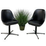 Load image into Gallery viewer, Black Vinyl Swivel Chairs
