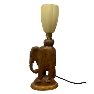 Teak Elephant Table Lamp