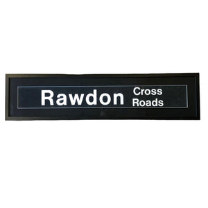 Vintage Bus Sign 'Rawdon Cross Roads' Framed