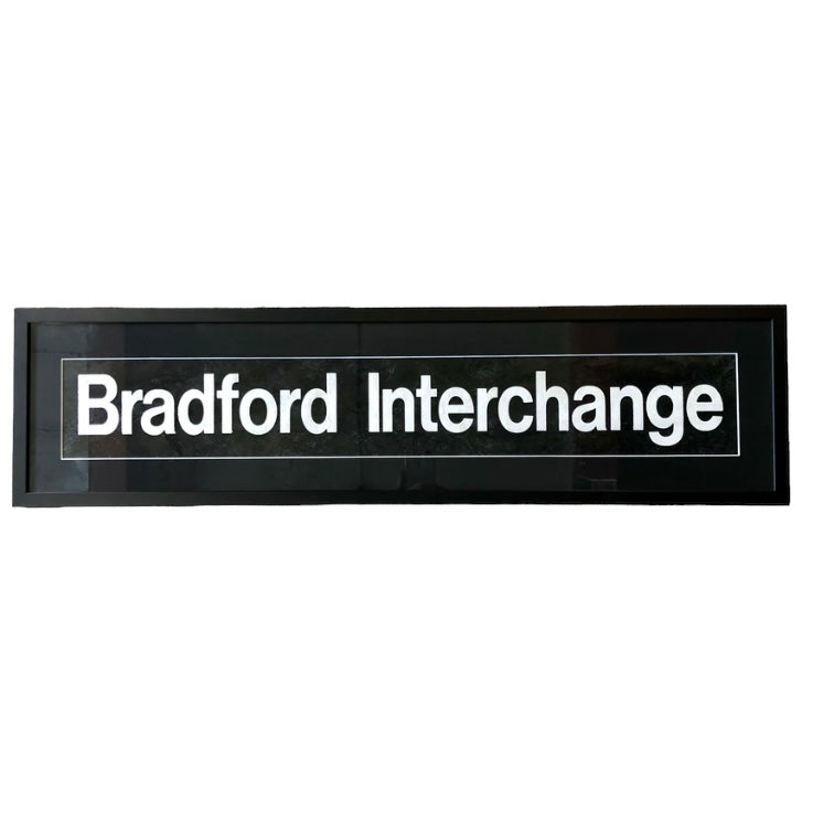 Vintage Bus Sign 'Bradford Interchange' Framed