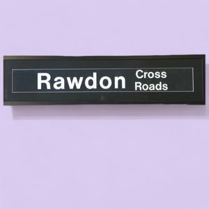 Vintage Bus Sign 'Rawdon Cross Roads' Framed