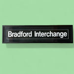 Load image into Gallery viewer, Vintage Bus Sign &#39;Bradford Interchange&#39; Framed
