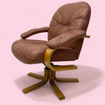 Load image into Gallery viewer, Bentwood Swivel Lounge Chair
